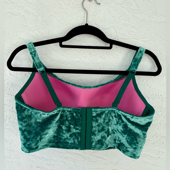Victoria’s Secret Pink Velvet Green Corset Tank Top Large Lightly Lined NWT - Picture 5 of 9